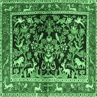 Ahgly Company Zatvoreni pravokutnik smaragd zelene tradicionalne prostirke, 8 '12 '
