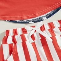 4. jula Toddler Baby Boy Američka zastava Outfit novorođenčad kratkih kratkih rukava Postavite patriotsku