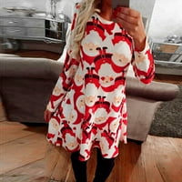 Ženska boemska cvjetna košulja haljina Božić Cartoon smiješne line haljine