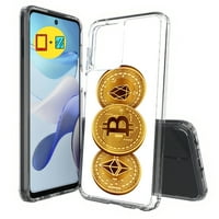 Talozna tanka futrola za telefon kompatibilna za Motorola Moto G 5G, Bitcoin Crypto Print, W kamperirani zaštitnik stakla, lagan, fleksibilan, ispis u SAD-u