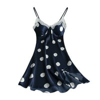 Žene Polka Dot Print Satin Sling Suknje Drešer Donje rublje Kućne haljine Pajamas Nightdrderis Babydoll