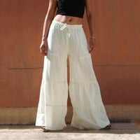 Ležerne pantalone za žene Ljetne casual labave široke pantalone za noge crtaju niz veličine 3xl