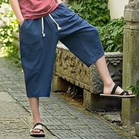 Teretne pantalone za muškarce čišćenje Muške povremene slatke sportske hlače CALF-duljine posteljine
