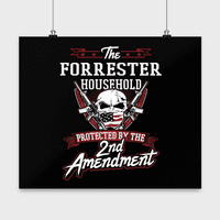 Prezime Forrester Poster - Domaćinstvo zaštićeno 2. drugom Amandmanom - Personalizirani ljubitelji pištolja Pokloni sa Forrester Family Prezime Zidni dekor