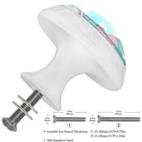 Ownta gumb sa vijcima za vijke za kuhinjske ormare za crteže komoda vuče ručke za kućne dekore bijelo labursko ružičasto cvijeće Plava pozadina