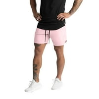 Pergeraug Muške dukseve u boji Trend Solid Dukserice za mladeni kratke hlače za muškarce Pink XL