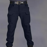 Muške hlače Men Gumb patentni patentni patentni patentni pantalone za više džepa zgušnjava hlače na klirensu