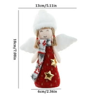 Angel ukrasi Božićne anđele lutke viseći ukrasi božićne drvce plišane ukrase slatka anđela lutka privjesak