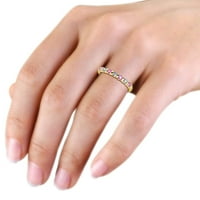 Pink Sapphire i dijamantni kamen vjenčani trakici 0. CT TW u 14K žutom zlatu .Size 8.5