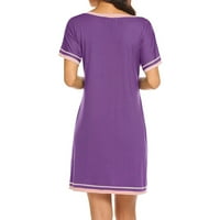 Ženske spavaćice kratka rukava noćna majica V izrez Sleep Majica Comfy Nightdress S-2xl