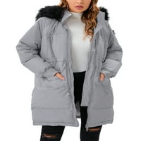 Ženske zimske kapute plus veličina duga dužna gornja odjeća naduvana jakna kaputa sa kapuljačom zimski