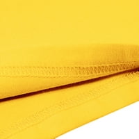 Cleance Žene vrhovi ljetne radove djevojke s kratkim rukavima bluza za bluzu za majicu Yellow M