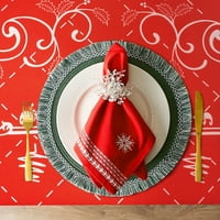 Okrugli božićni stolk, božićni stol okrugli zimski snježni pahuljice Xmas Holiday Stolcloth za božićni