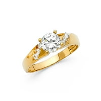 Jewels 14k Žuto zlato Kubična cirkonija CZ zaručničke prstene veličine 10.5