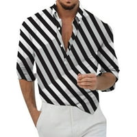 Košulje za muškarce Ležerne prilike sa labavim remenom Plaid Print Dugme s dugim rukavima Cvjetna plaža