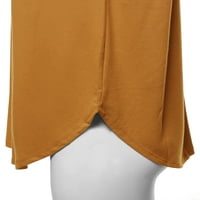 A2Y ženska premium čvrsti dugi rukav dupnja s ljuskam Henley Top košulja Desert senf 2xl