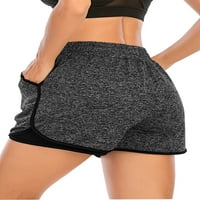Žene 2-ubodno kratke hlače Trča za trčanje Hlače Yoga teretana Atletik sa džepovima Crna ljubičasta