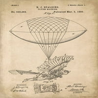 Vintage Flying Machine Patent Art Poster Print