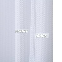 WHIZMA Extra dugačka zavjesa za tuširanje 72 W 84 L Luksuzne vodootporne tkanine zastove za tuširanje za kupatilo sa reljefnim uzorkom, bijeli, set