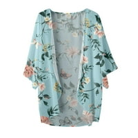 Ljetni kardigani za žene Ženski ljetni cvjetni print Puff rukavac Kardigan labav pokrov up casual bluza