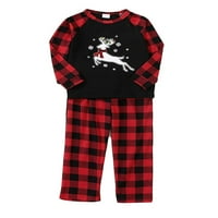 Podudaranje porodične pidžame setovi s dugim rukavima Božićni jeleni PLAID PJS KUĆA Kućna odjeća za