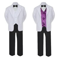 5- Formalno crno bijelo odijelo Set cleatplant luk kravate prsluk dječak beba smrt