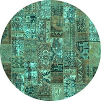 Ahgly Company Machine Persible Okrugli okrugli apstraktni tirkizni plavi prostirke savremene površine, 8 'okrugla