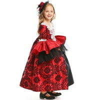 Modne haljine za djevojčice Dječje djece Djevojke Britanske stil Comtome party princess haljina hat outfit set 5- godina