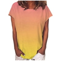 Gathrrgyp Womens Majica, Plus Veličina, ženska povremena gradijentna boja kratkih rukava majica tuničke
