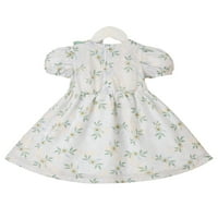 Baby Girl Okrugli izrez ruffled haljina s kratkim rukavima