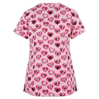 Levmjia Womens Plus size majica vrhova Clearance Ljeto Žene Kratki rukav V-izrez Vrhovi radne uniforme bluza