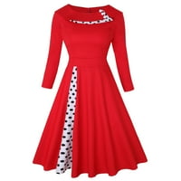 Zermoge ženske haljine plus veličina zazor moda casual okruglica za patchwork tri četvrtine rukava ispisane