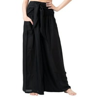 Hlače za ženske ležerne hlače za žene plus veličine Vintage Print Boho Harem Yoga Stretch široke hlače