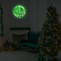 Latady Božićni sjajni naljepnici 3D svjetlosni zidni naljepnice sjaji u tamnim zidnim naljepnicama Santa