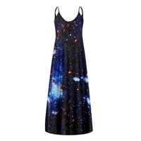 Haljine modna casual galaksija za rušenje bez rukava bez rukava žena crna l