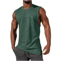 Hanas Muška odjeća Muškarci Muški sportski casual tenk Najbolje ljetne fitness Solid muške majice Green
