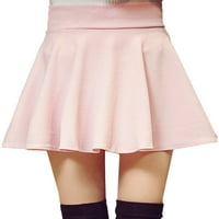 Prednji protok Žene Skort Ruffle Short suknja Čvrsta boja Mini suknje plaža Bohemian Skorts Vino visoke