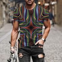 Kakina s Ljetne košulje za muškarce čišćenje Muška modna ljetna dekolte majica 3D uzorak štampanja kratki