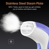 Arealer Travel Steamer za odjeću Ručna odjeća za parni parket 1100W Odjeća za parobrod Prijenosni odjeća za brzo grijanje sa 120ml odvojivim rezervoarom za kućni ured