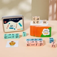 Lierteer Wooden Crossword Puzzle blokovi igre Riječ Pravopisni kockice igračke riječi podudaranje