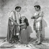 Quo vadis žena mole između dva muškarca scene od izvoda iz filma u crnom i bijelom ispisa fotografija