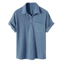 Amtdh Muške trendi osnovne košulje Casual Comfy bluza kratki rukav Tees odjeća LEAL Dugme dolje majice