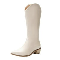 Ketyyh-CHN čizme za žene udobne cipele sa platformom Zip čizme za žene bijele, 40