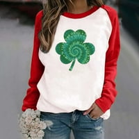 Simplmasygeni dugih rukava majice Bluze za plaćanje moda Ženski proljetni patchwork sv. Patrickov dan
