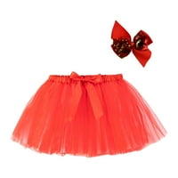 Dječje djevojke baletne suknje Patch Patchwork Color Tulle Dance Sukt Set za kosu