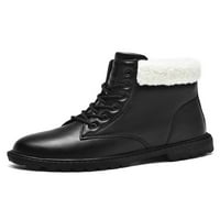 Zodanni Ženske čizme za snijeg čipke zimske čizme s niskim petom čizme za gležnjeve žene ženske tople cipele dame vodootporno plišano obloženo crno 4.5