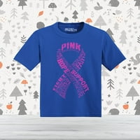 Shop4ever Rak dojke ružičasta vrpca Word Montage Toddler's Pamučna majica 2T Royal Blue