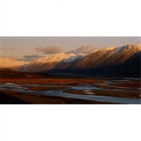Panoramske slike PPI45573L Rijeka uz planine Rakaia River Canterbury Plains South Island Novi Zeland