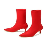 Harsuny Womens Fashion Bootie Stiletto Visoke potpetice Povucite cipele na gležnju Party Lagane neklizne