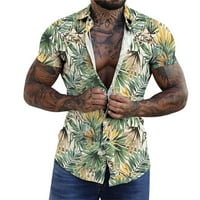 Muška majica Ležerne prilike za muškarce Labavo rever Coconut Tree Ispis kratkih rukava dugmeta u obliku